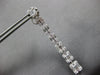 LARGE 3.27CT DIAMOND 18K WHITE GOLD ROUND & BAGUETTE GRADUATING HANGING EARRINGS
