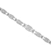4.57CT DIAMOND 18K WHITE GOLD ROUND & BAGUETTE SQUARE GRADUATING TENNIS BRACELET