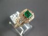 WIDE 1.39CT DIAMOND & AAA EMERALD 14K ROSE GOLD PRINCESS & ROUND ENGAGEMENT RING