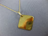 ESTATE 18K YELLOW GOLD 3D SQUARE HANDCRAFTED LADY ETCHED FLOATING PENDANT #25044