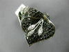 ESTATE LARGE 2.0CT BLACK & WHITE DIAMOND 14K WHITE & BLACK GOLD FLOWER LEAF RING