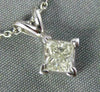 ESTATE .53CT DIAMOND 14KT WHITE GOLD 3D PRINCESS SOLITAIRE PENDANT #312