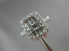 ESTATE LARGE 1.02CT ROUND & BAGUETTE DIAMOND 18KT WHITE GOLD 3D ENGAGEMENT RING