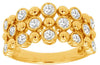 ESTATE WIDE .75CT DIAMOND 14K YELLOW GOLD 3D 3 ROW BEZEL ETOILE ANNIVERSARY RING