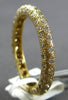 ESTATE .93CT DIAMOND 14KT YELLOW GOLD 3D 3 ROW ROUND ETERNITY ANNIVERSARY RING