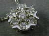 ANTIQUE LARGE .70CT DIAMOND 14K WHITE GOLD CLUSTER FLOWER FLOATING PENDANT 18316