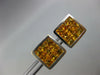 LARGE 3.43CT AAA YELLOW SAPPHIRE 18K WHITE GOLD PRINCESS INVISIBLE STUD EARRINGS