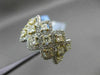 ESTATE WIDE 2.50CT WHITE & FANCY YELLOW DIAMOND 18K WHITE GOLD INTERTWINING RING