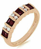 .76CT DIAMOND & AAA RUBY 14K ROSE GOLD ROUND & BAGUETTE WEDDING ANNIVERSARY RING