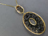 LARGE .60CT DIAMOND & BLACK ENAMEL 14KT YELLOW GOLD DOUBLE OVAL FILIGREE PENDANT
