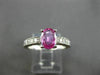ANTIQUE 1.10CT DIAMOND & AAA PINK SAPPHIRE 14K WHITE GOLD ENGAGEMENT RING #15783