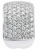 EXTRA LARGE 3.48CT DIAMOND 14KT WHITE GOLD MULTI ROW PAVE ROUND ANNIVERSARY RING