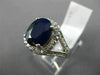 ESTATE 3.33CT DIAMOND & AAA SAPPHIRE 14KT GOLD 3D OVAL FILIGREE ENGAGEMENT RING