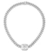 EXTRA LARGE 10.39CT DIAMOND 18KT WHITE GOLD 3D ROUND & BAGUETTE OCTAGON NECKLACE