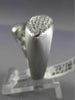 ESTATE LARGE .90CT DIAMOND 14KT WHITE GOLD MARQUISE PAVE CRISS CROSS MATTE RING