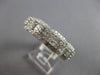 LARGE 1.15CT DIAMOND 14K WHITE GOLD 3D ROUND & BAGUETTE UNISEX ANNIVERSARY RING