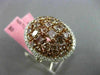 ESTATE LARGE 4.84CT WHITE & PINK DIAMOND 18K TWO TONE GOLD MULTI SHAPE OVAL RING