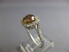 WIDE 1.72CT WHITE & CHOCOLATE FANCY DIAMOND 18K 2 TONE GOLD ROUND SOLITAIRE RING