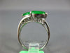 WIDE .35CT DIAMOND & AAA IMPERIAL JADEITE 14KT WHITE GOLD CRISS CROSS SNAKE RING