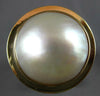 ESTATE LARGE AAA MABE PEARL 18K YELLOW GOLD 3D CIRCULAR CLASSIC LOVE RING #27177