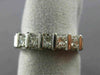 ESTATE .65CT DIAMOND 14KT WHITE GOLD 5 STONE 4mm CHANNEL ANNIVERSARY RING #3444