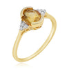 ESTATE 1.24CT DIAMOND & AAA CITRINE 14KT YELLOW GOLD OVAL & ROUND SOLITAIRE RING