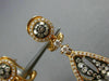 ESTATE LARGE 3.44CT DIAMOND 18K ROSE & BLACK GOLD OPEN FILIGREE HANGING EARRINGS