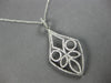 LARGE .56CT DIAMOND 14K WHITE GOLD FLOWER GEOMETRICAL TEAR DROP FLOATING PENDANT