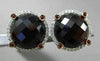ESTATE 27.01CTW AAA SMOKY BLUE TOPAZ & DIAMOND 14KT WHITE GOLD CLIP ON EARRINGS
