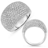 EXTRA LARGE 2.78CT DIAMOND 14KT WHITE GOLD 3D MULTI ROW CLASSIC ANNIVERSARY RING