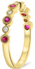 .27CT DIAMOND & AAA RUBY 14KT YELLOW GOLD 3D ROUND FILIGREE ANNIVERSARY RING