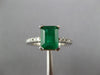 2.14CT DIAMOND & AAA EMERALD 14KT WHITE GOLD 3D BAGUETTE ENGAGEMENT RING #27326