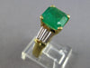 LARGE 3.52CT DIAMOND & AAA EMERALD 18K YELLOW GOLD SQUARE ENGAGEMENT RING #28038