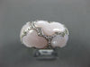 WIDE .18CT DIAMOND & AAA MOTHER OF PEARL 14K WHITE GOLD 3D MULTI HEART LOVE RING