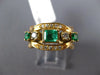 WIDE 1.31CT DIAMOND & EMERALD 18KT YELLOW GOLD BAGUETTE & ROUND ANNIVERSARY RING