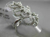 ANTIQUE MASSIVE 2.09CT DIAMOND 18KT WHITE GOLD THREE DIMENSIONAL FLOWER RING