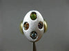 ESTATE LARGE .40CT MULTI COLOR GEM 14KT WHITE & YELLOW GOLD ETOILE FILIGREE RING