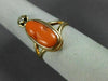 ANTIQUE WIDE .03CT DIAMOND & AAA CORAL 14KT YELLOW GOLD 3D PORTRAIT RING #22349