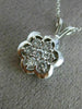 ESTATE .45CT DIAMOND 14KT WHITE GOLD FLOATING BEZEL CLUSTER FLOWER PENDANT #6378