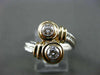ESTATE WIDE .30CT DIAMOND 14KT WHITE & YELLOW GOLD DOUBLE TWIST GOLD RING #20744