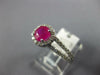 ESTATE 1.28CT DIAMOND & AAA RUBY 14KT WHITE GOLD 3D CLASSIC HALO ENGAGEMENT RING