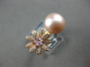 LARGE .43CT DIAMOND & AAA PINK SAPPHIRE & SOUTH SEA PEARL 18KT ROSE GOLD 3D RING