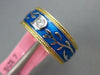 .08CT DIAMOND & BLUE ENAMEL 18K YELLOW GOLD MULTI LEAF ETERNITY ANNIVERSARY RING