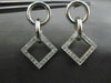 ESTATE .46CT DIAMOND 14K WHITE GOLD 3D CIRCLE & SQUARE HANGING EARRINGS F/G VSSI