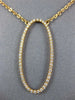 ESTATE .21CT DIAMOND 18KT ROSE GOLD 3D CLASSIC OPEN OVAL FUN NECKLACE