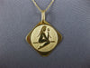 ESTATE 18K YELLOW GOLD 3D SQUARE HANDCRAFTED LADY ETCHED FLOATING PENDANT #25044