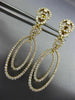 ESTATE LARGE 3.21CT DIAMOND 18KT YELLOW GOLD 3D OVAL CHANDELIER HANGING EARRINGS
