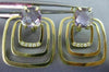 ESTATE 4.16CT DIAMOND & AAA AMETHYST 14K YELLOW GOLD 3D SQUARE HANGING EARRINGS
