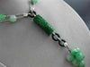 ANTIQUE LARGE .36CT DIAMOND AAA ONYX & JADE 18KT WHITE GOLD 3D LARIAT NECKLACE
