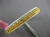 WIDE 3.11CT WHITE & INTENSE FANCY YELLOW DIAMOND 18K 2 TONE GOLD BANGLE BRACELET
